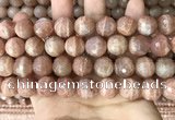 CMS1682 15.5 inches 14mm faceted round moonstone beads wholesale