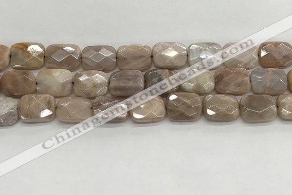 CMS1784 15.5 inches 12*16mm faceted rectangle AB-color moonstone beads