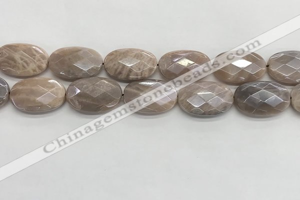 CMS1804 15.5 inches 20*30mm faceted oval AB-color moonstone beads