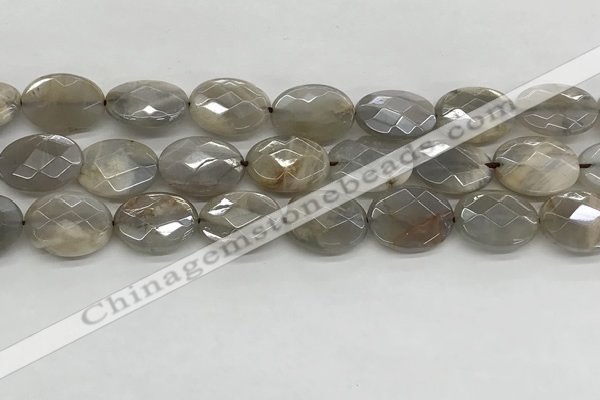 CMS1814 15.5 inches 13*18mm faceted oval AB-color moonstone beads