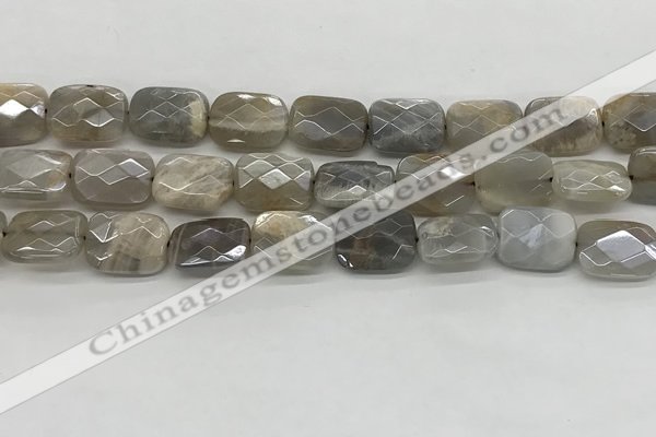 CMS1825 15.5 inches 12*16mm faceted rectangle AB-color moonstone beads