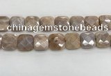 CMS1833 15.5 inches 20*20mm faceted square AB-color moonstone beads