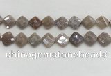 CMS1835 15.5 inches 15*15mm faceted diamond AB-color moonstone beads