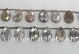 CMS1840 18*25mm faceted flat teardrop AB-color moonstone beads