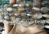 CMS1851 15.5 inches 10*14mm faceted oval grey moonstone beads