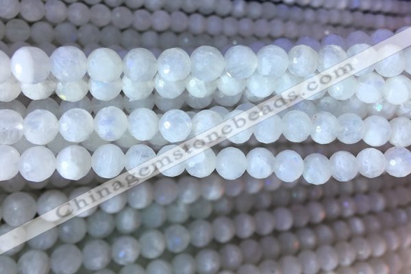 CMS1860 15.5 inches 6mm faceted round white moonstone gemstone beads