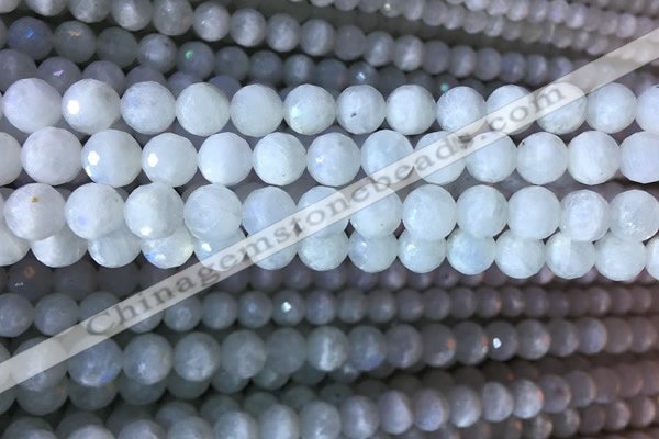 CMS1861 15.5 inches 8mm faceted round white moonstone gemstone beads