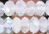 CMS1868 15.5 inches 5*8mm faceted rondelle white moonstone beads