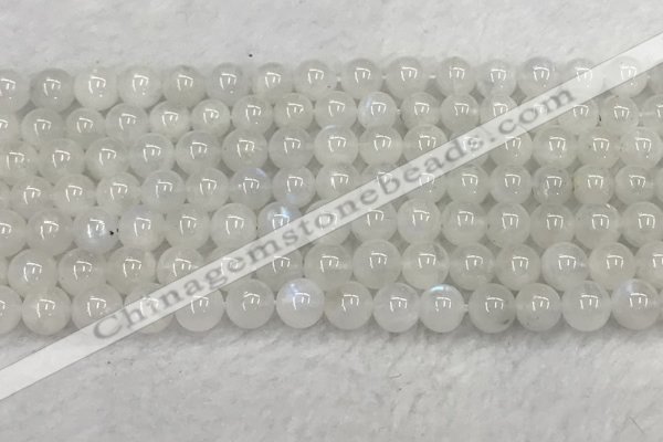 CMS1902 15.5 inches 8mm round white moonstone gemstone beads