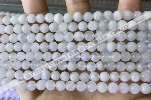 CMS1921 15.5 inches 6mm round white moonstone gemstone beads