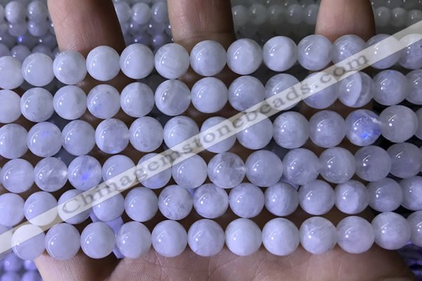 CMS1922 15.5 inches 8mm round white moonstone gemstone beads