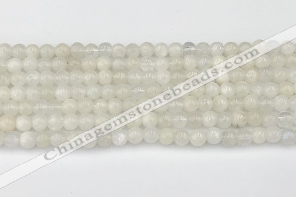 CMS2025 15.5 inches 5mm round white moonstone beads wholesale