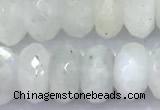 CMS2098 15 inches 6*9mm faceted rondelle white moonstone beads