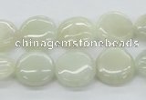 CMS210 15.5 inches 14mm flat round moonstone gemstone beads wholesale