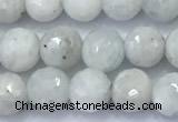 CMS2140 15 inches 6mm faceted round white moonstone beads