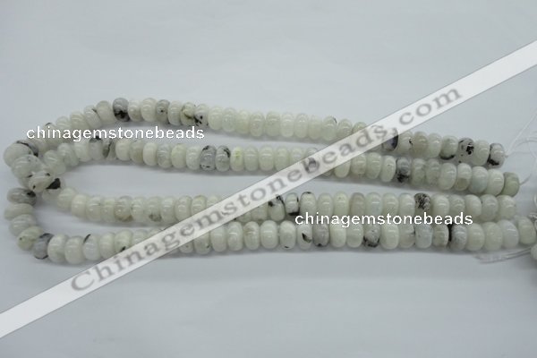 CMS218 15.5 inches 6*10mm rondelle white moonstone gemstone beads