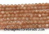 CMS2252 15 inches 8mm round orange moonstone beads wholesale