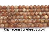 CMS2281 15 inches 8mm faceted round moonstone beads