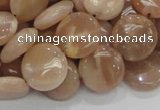 CMS23 15.5 inches 14mm flat round moonstone gemstone beads wholesale