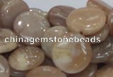 CMS24 15.5 inches 18mm flat round moonstone gemstone beads wholesale