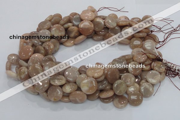 CMS24 15.5 inches 18mm flat round moonstone gemstone beads wholesale