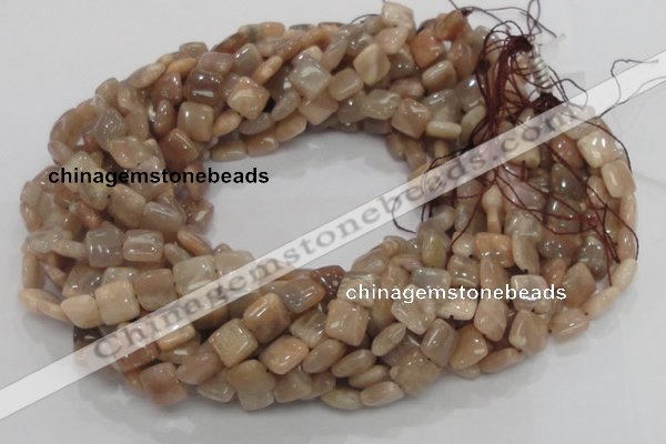 CMS29 15.5 inches 10*10mm square moonstone gemstone beads wholesale