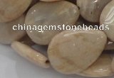 CMS30 15.5 inches 18*25mm flat teardrop moonstone gemstone beads