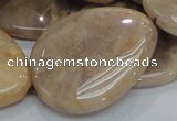 CMS32 15.5 inches 30*40mm flat teardrop moonstone gemstone beads