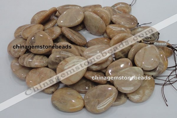 CMS32 15.5 inches 30*40mm flat teardrop moonstone gemstone beads