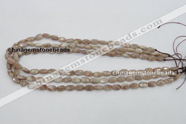 CMS33 15.5 inches 8*10mm faceted oval moonstone gemstone beads