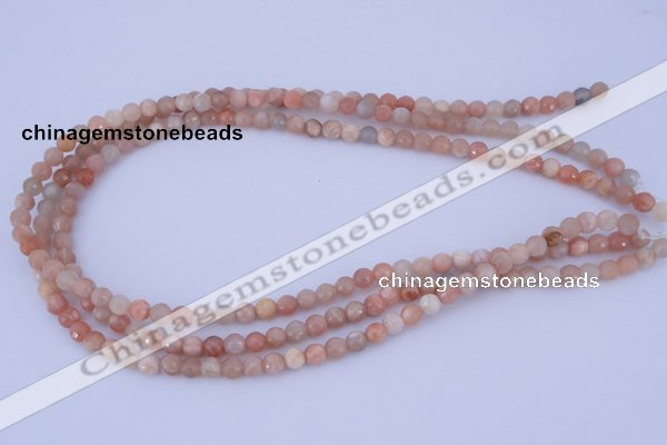 CMS351 15.5 inches 8mm faceted round natural pink moonstone beads