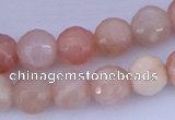 CMS352 15.5 inches 12mm faceted round natural pink moonstone beads