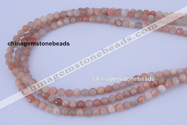 CMS352 15.5 inches 12mm faceted round natural pink moonstone beads