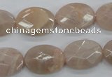 CMS36 15.5 inches 14*18mm faceted oval moonstone gemstone beads