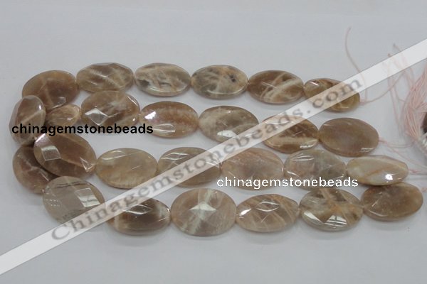 CMS38 15.5 inches 22*30mm faceted oval moonstone gemstone beads