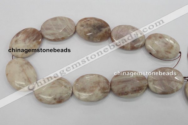 CMS39 15.5 inches 30*40mm faceted oval moonstone gemstone beads