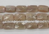 CMS40 15.5 inches 8*12mm faceted rectangle moonstone gemstone beads