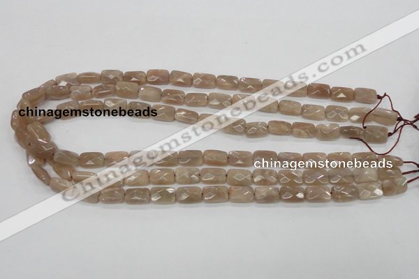 CMS40 15.5 inches 8*12mm faceted rectangle moonstone gemstone beads