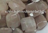 CMS42 15.5 inches 14*14mm faceted diamond moonstone gemstone beads