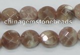 CMS45 15.5 inches 12mm faceted coin moonstone gemstone beads