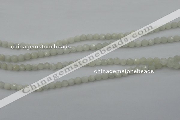 CMS451 15.5 inches 4mm faceted round white moonstone gemstone beads