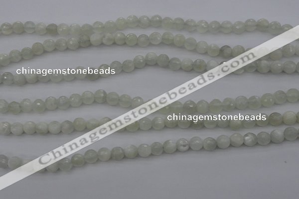 CMS452 15.5 inches 6mm faceted round white moonstone gemstone beads