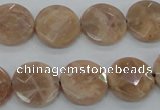 CMS47 15.5 inches 16mm faceted coin moonstone gemstone beads