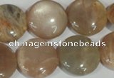 CMS525 15.5 inches 20mm flat round moonstone beads wholesale