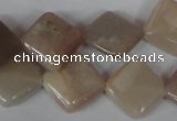 CMS531 15.5 inches 15*15mm diamond moonstone beads wholesale