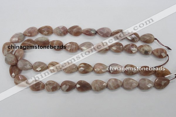 CMS54 15.5 inches 13*18mm faceted flat teardrop moonstone beads