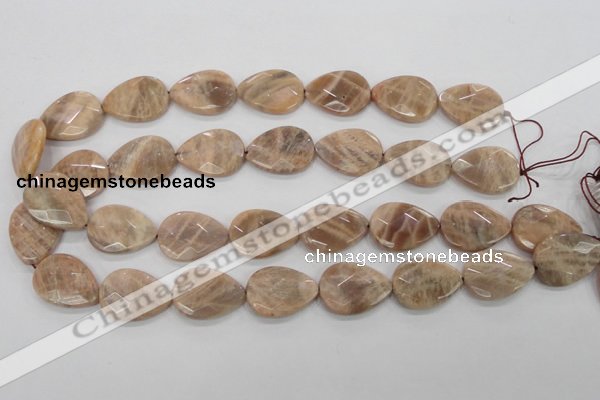 CMS55 15.5 inches 18*25mm faceted flat teardrop moonstone beads