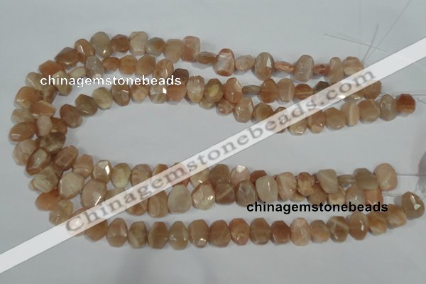 CMS561 15.5 inches 8*12mm faceted freefrom moonstone beads wholesale