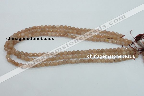 CMS58 15.5 inches 6mm faceted round moonstone gemstone beads