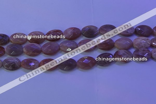 CMS586 15.5 inches 13*18mm faceted oval moonstone gemstone beads